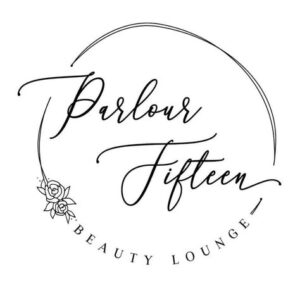 A logo for the parlour fifteen beauty lounge.