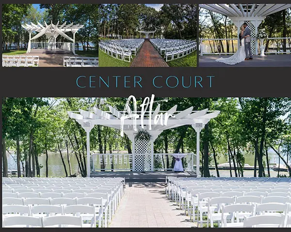 Center Court Ceremony Altar at Celebrations on the River La Crosse WI Riverside Outdoor Ceremony