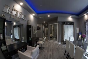 Vanity area of the Bridal Suite