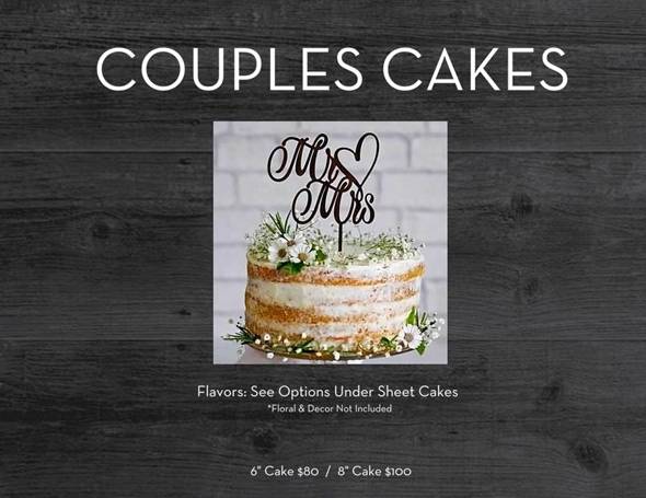 Desserts Menu - Couples Cakes