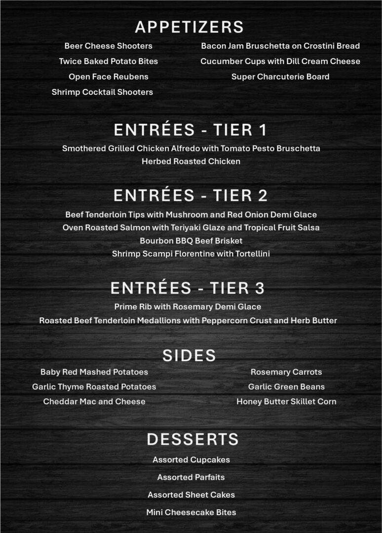 Taste Test Food Menu